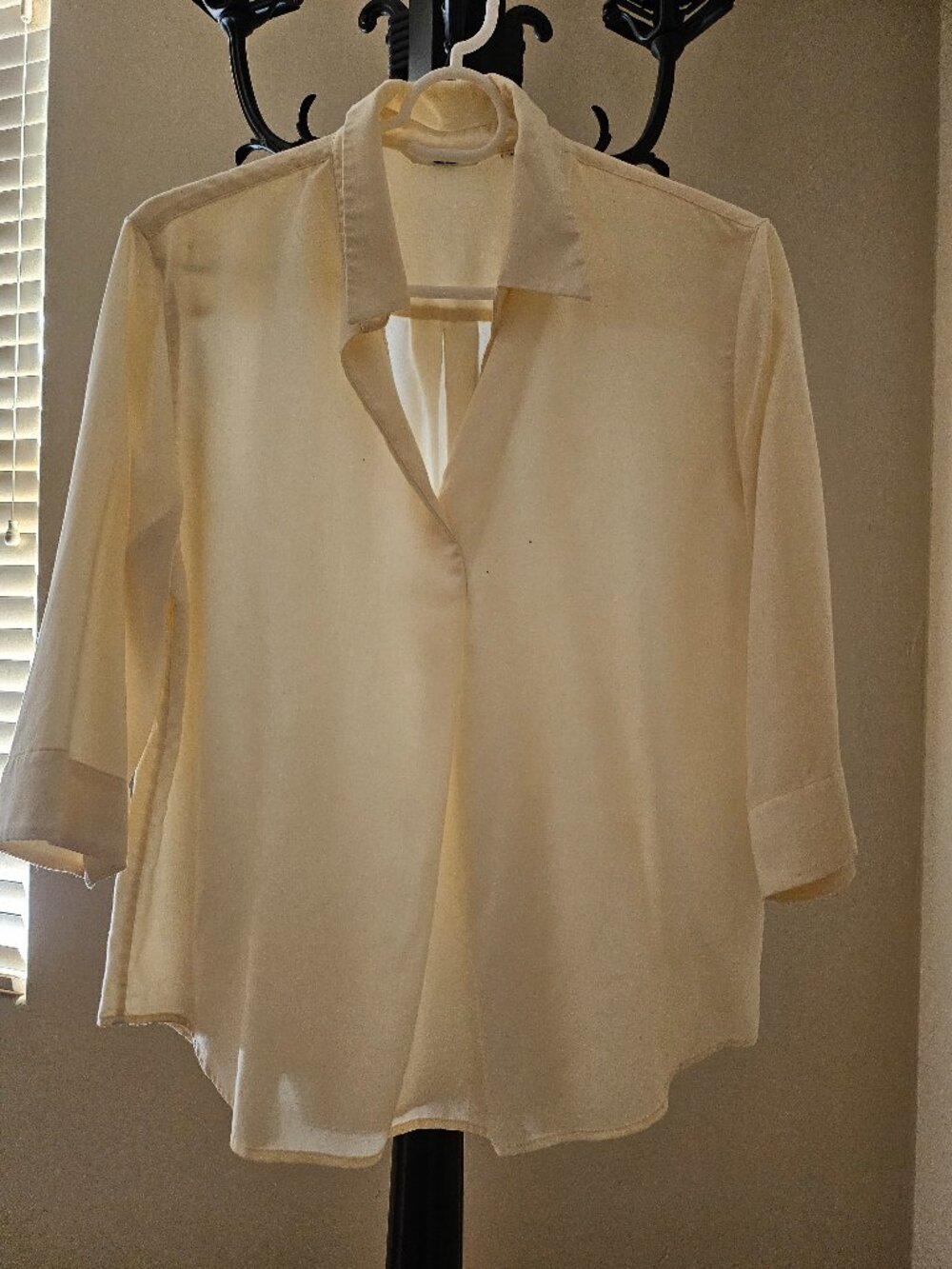 Uniqlo Yellow Popover Blouse — 3/4 Sleeve, Size S